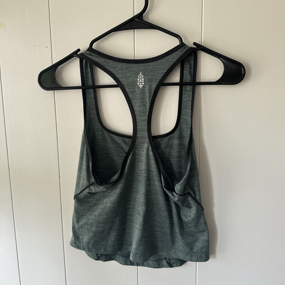 Free People Movement Run Fast Tank Top Heathered Gray Cropped Size XS Athletic - Picture 7 of 11